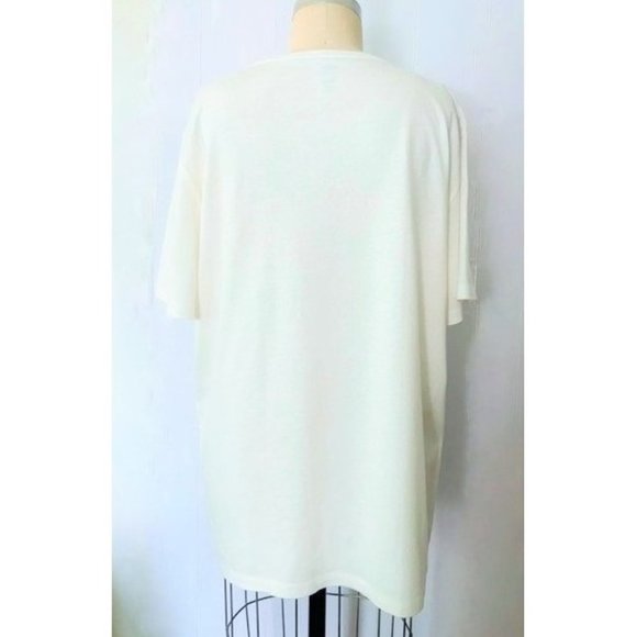 MICKEY MOUSE OLD NAVY DISNEY CREAM RED VELVET FLOCKED T-SHIRT XL NWT - Picture 7 of 8